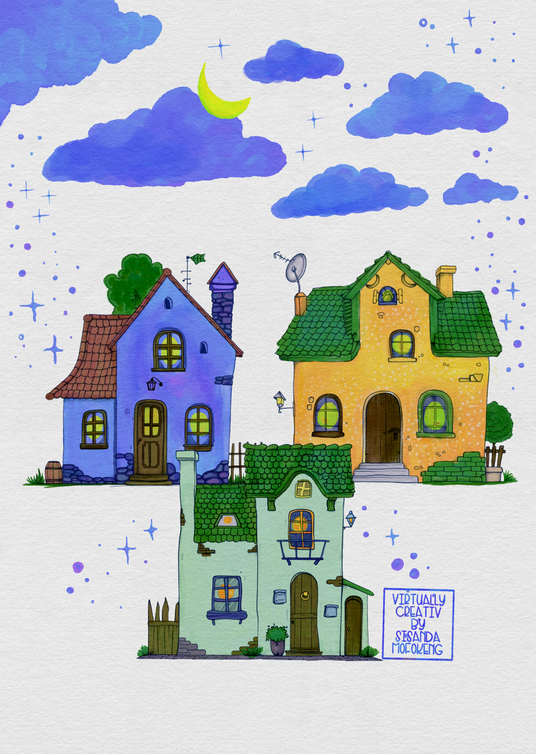Watercolour Houses